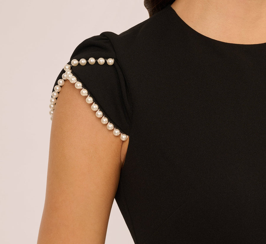 Crew/High-Neck Knee-Length Jersey Occasion Sheath/Column Adrianna Papell AP1D106052