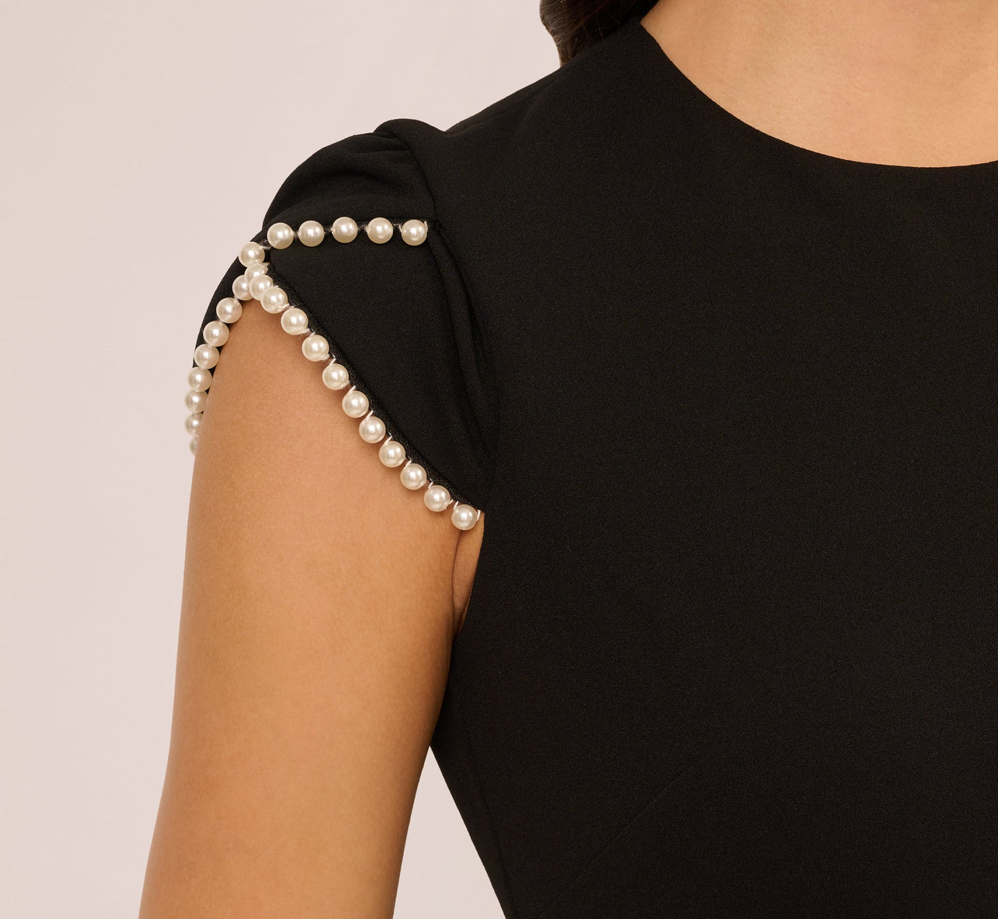 Crew/High-Neck Knee-Length Jersey Occasion Sheath/Column Adrianna Papell AP1D106052