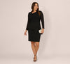 Black Adrianna Papell AP1D106060 asymmetrical crepe dress