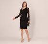 One-Shoulder Knee-Length Scuba Cocktail Dress Adrianna Papell AP1D106060