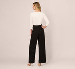 Three Quarter Sleeve Draped Combo Jumpsuit Adrianna Papell AP1D106067 Wholesale