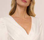 Three Quarter Sleeve Draped Combo Jumpsuit Adrianna Papell AP1D106067 Wholesale