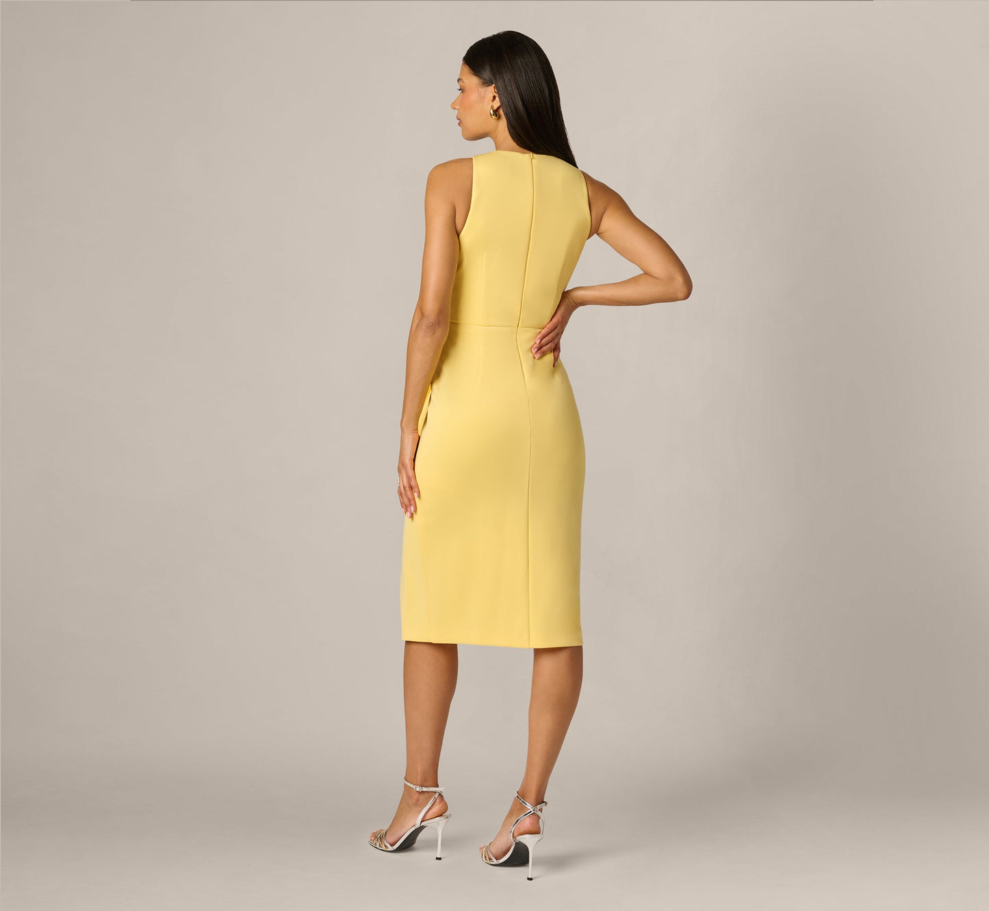 Crew/High-Neck Midi Scuba Occasion Sheath Adrianna Papell AP1D106330