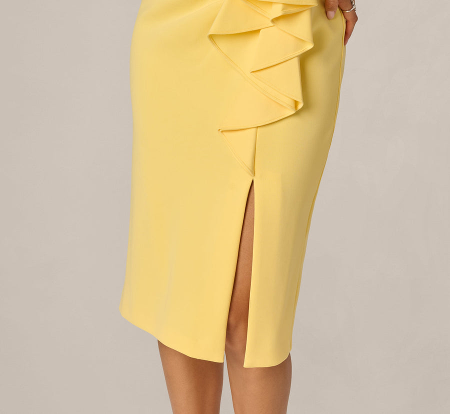 Crew/High-Neck Midi Scuba Occasion Sheath Adrianna Papell AP1D106330