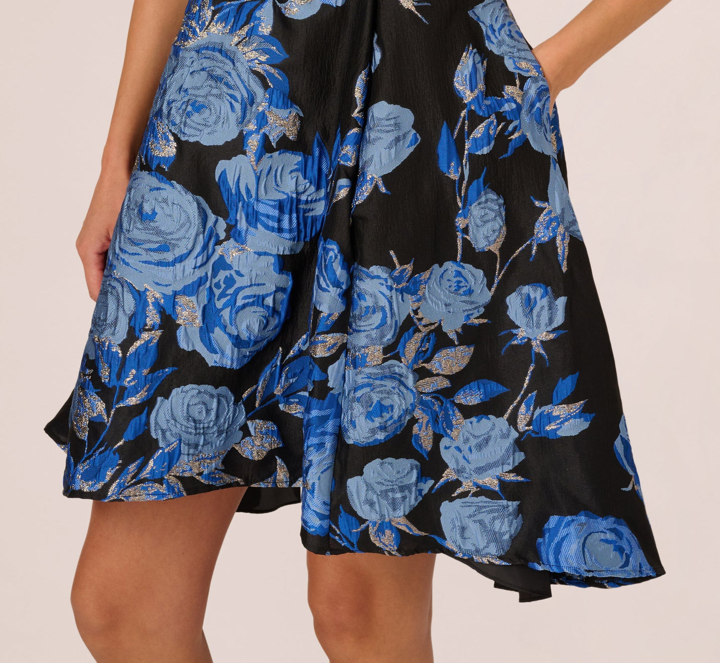Adrianna Papell AP1D106465 Short Floral Jacquard Cocktail Dress