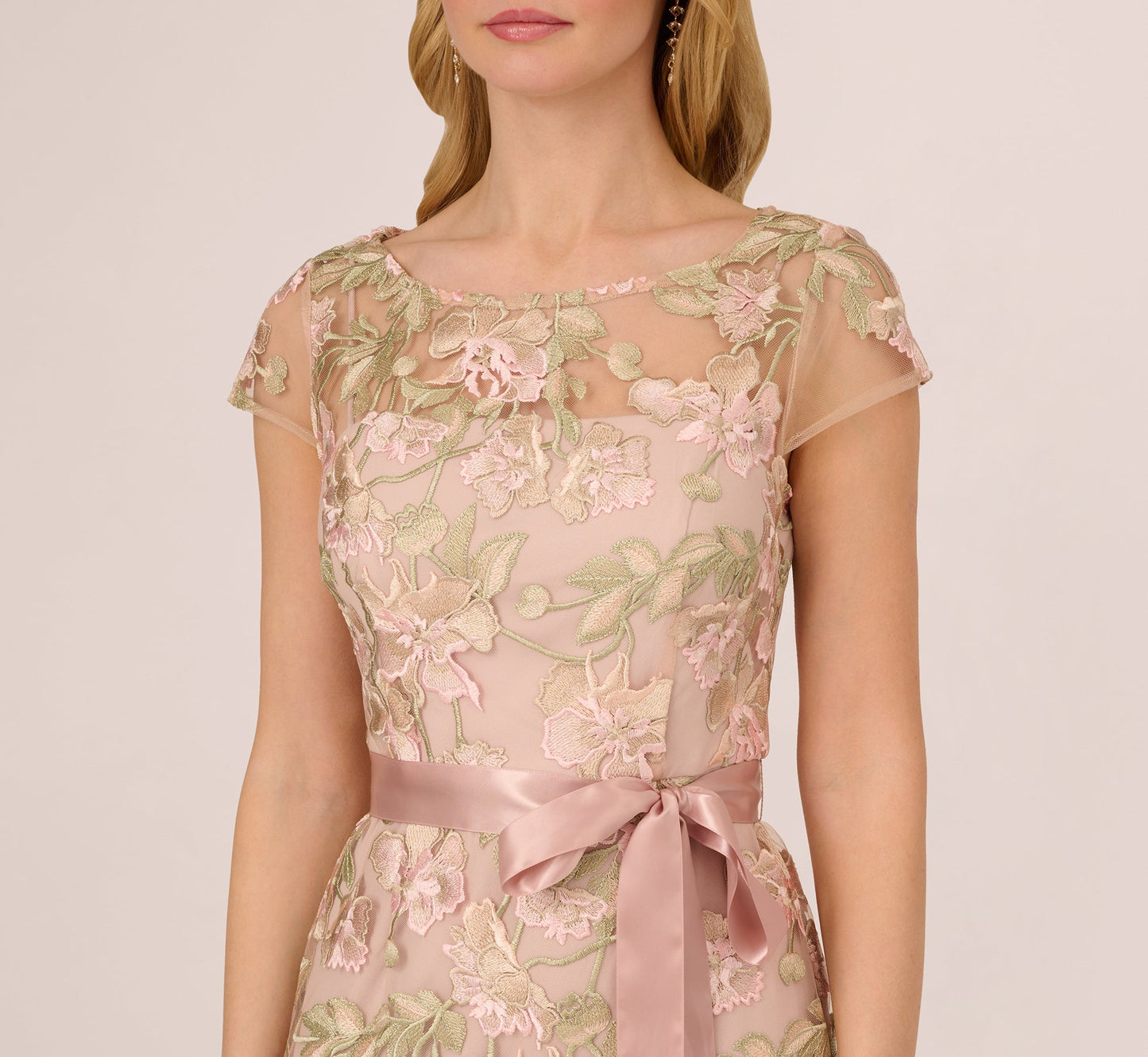 Illusion Floor-Length Chiffon Occasion Sheath/Column Adrianna Papell AP1E201621