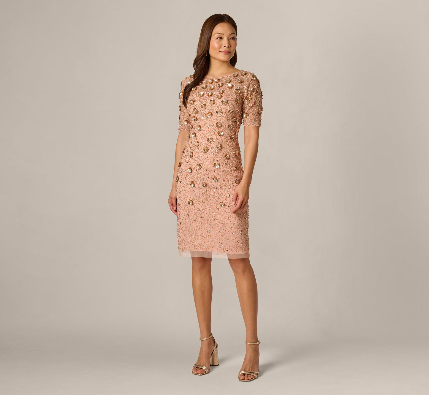Adrianna Papell AP1E207750 Short Beaded Cokctail Dress