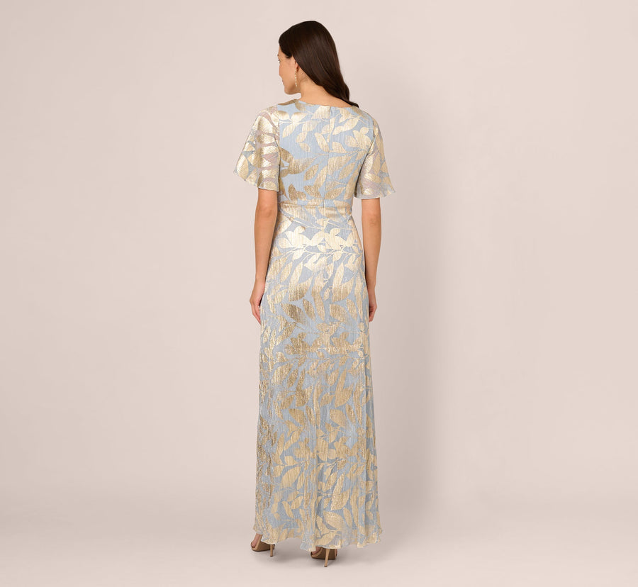V-Neck Floor-Length Satin Occasion Fit & Flare Adrianna Papell AP1E211045