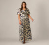 V-Neck Floor-Length Satin Occasion Fit & Flare Adrianna Papell AP1E211045