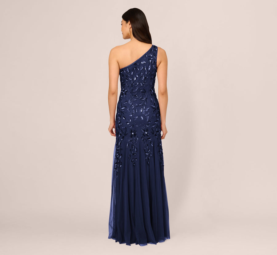 Adrianna Papell AP1E211498 Floral Beaded Long Mermaid Gown