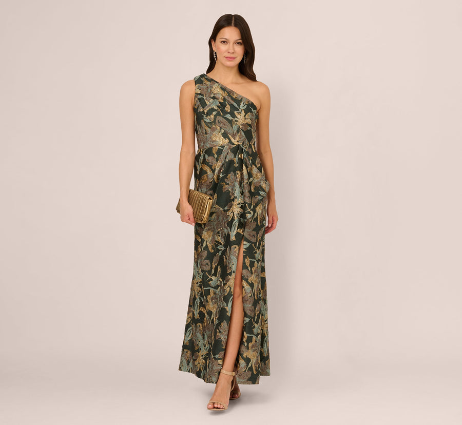 One Shoulder Jacquard Dress