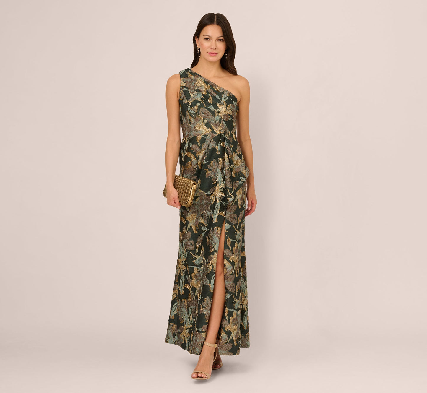 One Shoulder Jacquard Dress