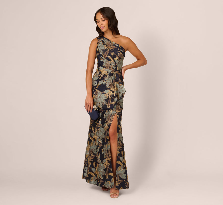 One Shoulder Jacquard Dress