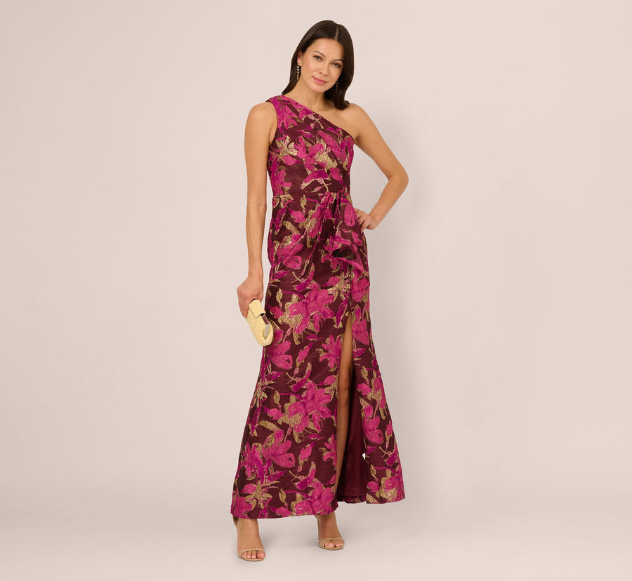 One Shoulder Jacquard Dress