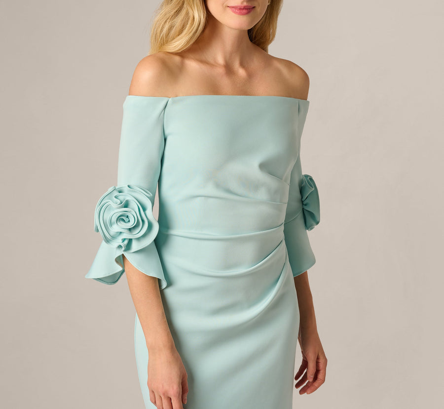 Off-the-Shoulder Floor-Length Scuba Formal Mermaid Adrianna Papell AP1E211975