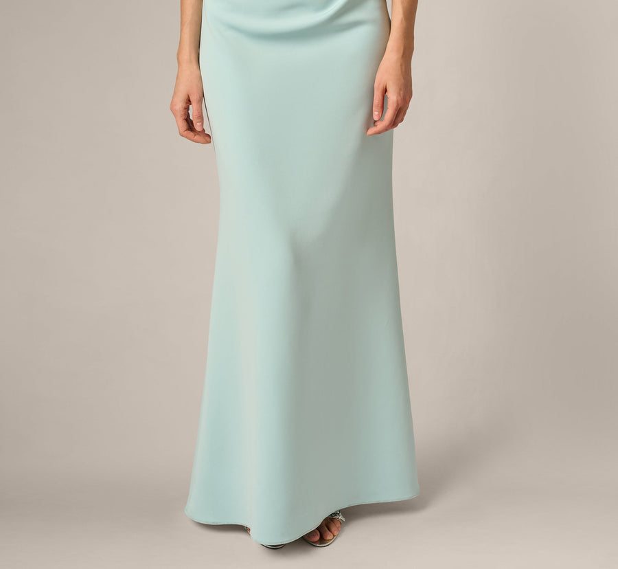 Off-the-Shoulder Floor-Length Scuba Formal Mermaid Adrianna Papell AP1E211975