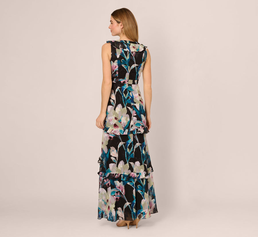 V-Neck Floor-Length Chiffon Occasion Fit & Flare Adrianna Papell AP1E212185