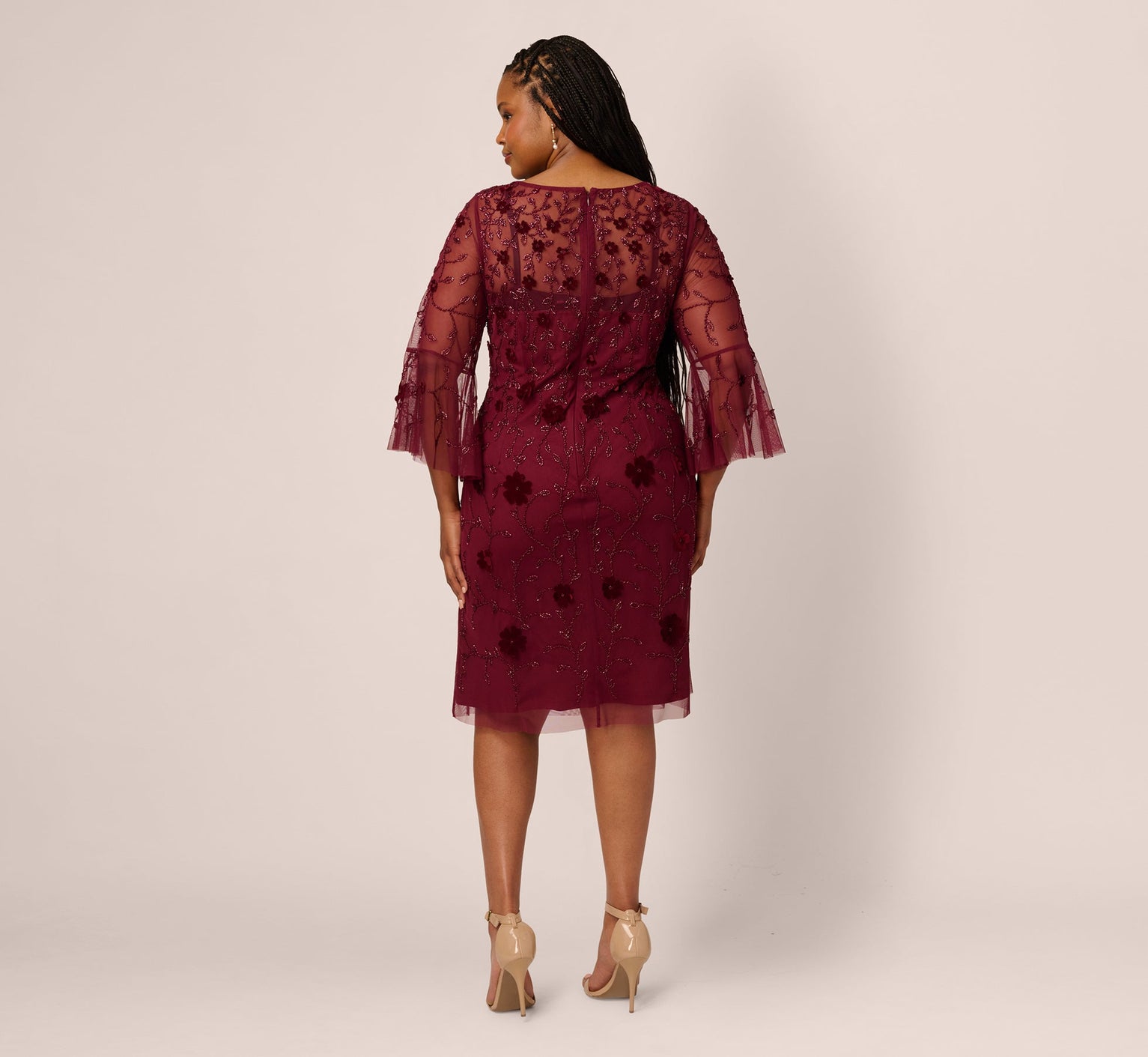 Crew/High-Neck Knee-Length Lace Occasion Fit & Flare Adrianna Papell AP1E212294