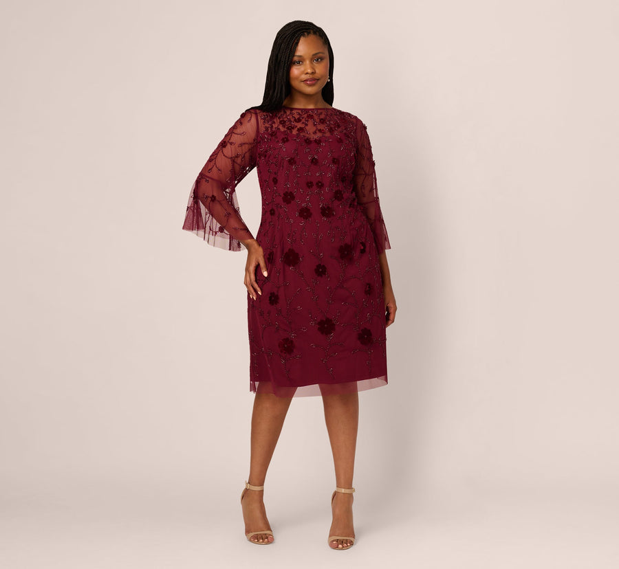 Crew/High-Neck Knee-Length Lace Occasion Fit & Flare Adrianna Papell AP1E212294