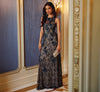 Sleeveless Sequin Floral Lace Gown