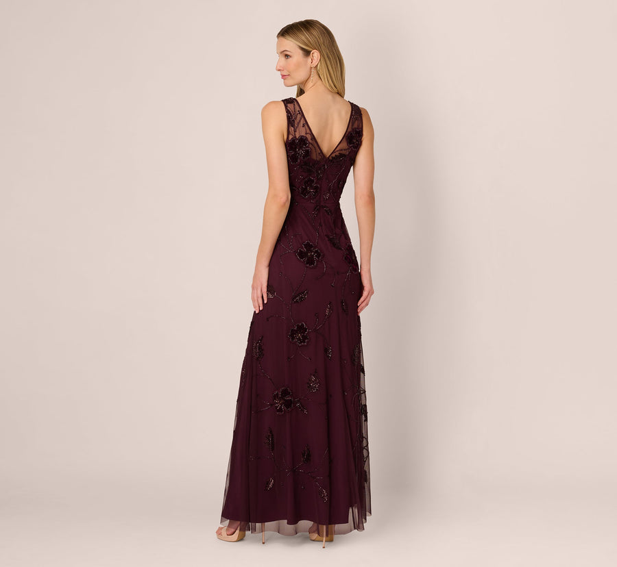 V-Neck Floor-Length Chiffon Occasion A-Line Adrianna Papell AP1E212303