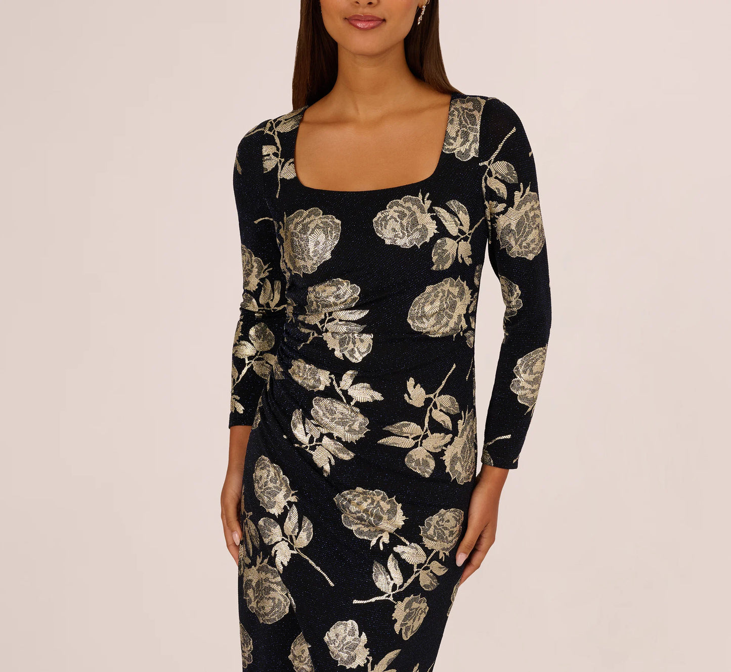 Floral Metallic Knit Gown Adrianna Papell AP1E212486 Wholesale