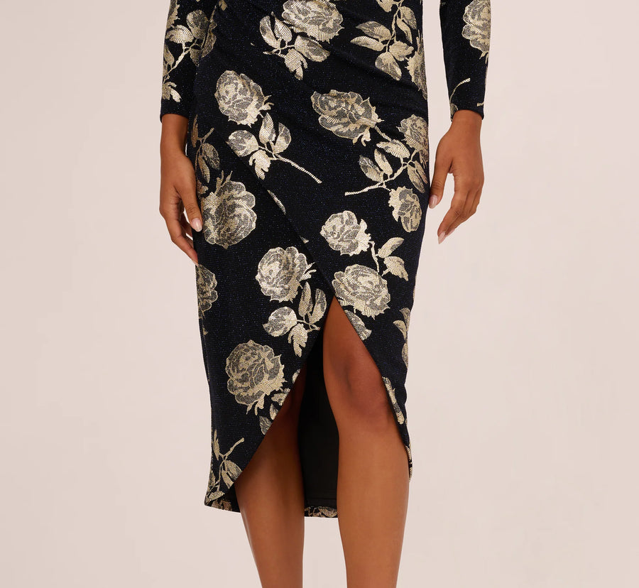 Floral Metallic Knit Gown Adrianna Papell AP1E212486 Wholesale