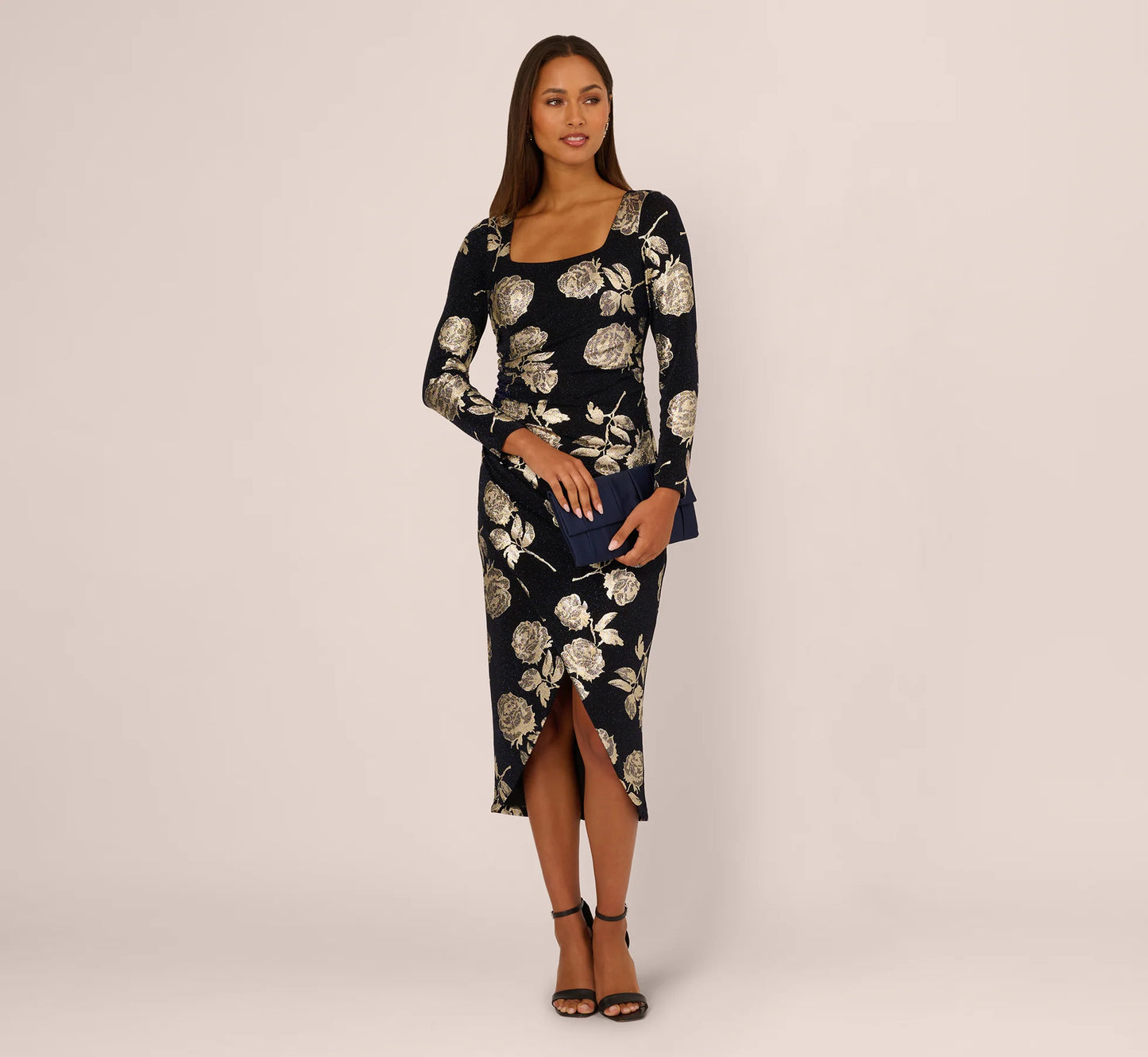 Floral Metallic Knit Gown Adrianna Papell AP1E212486 Wholesale