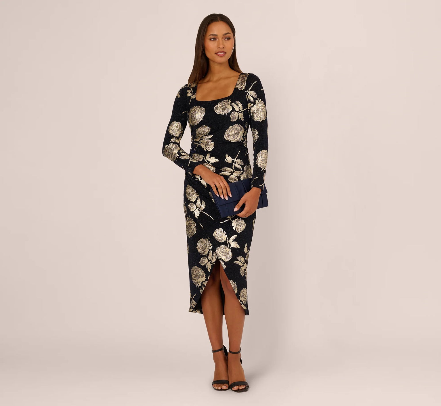 Floral Metallic Knit Gown Adrianna Papell AP1E212486 Wholesale