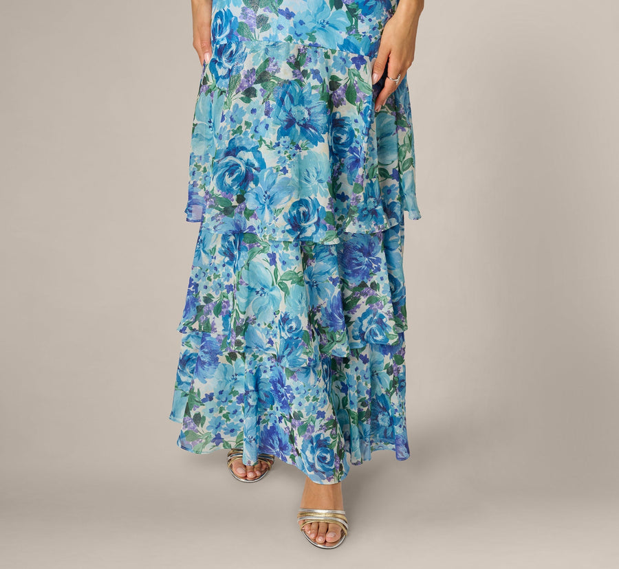 Halter Floor-Length Satin Occasion Fit & Flare Adrianna Papell AP1E212923