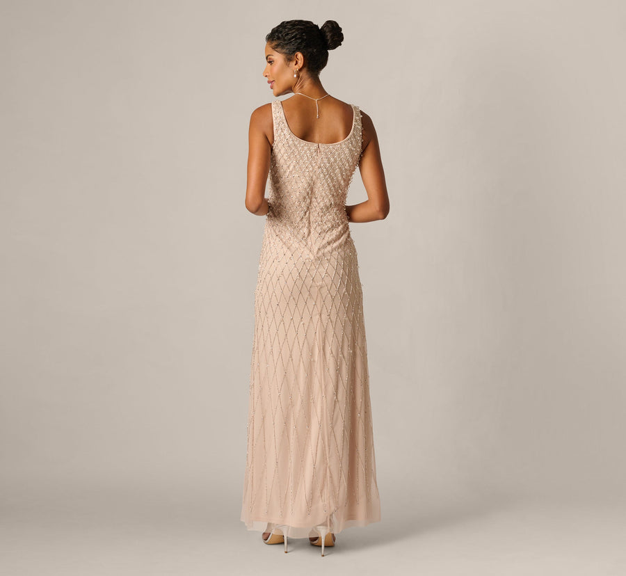 Adrianna Papell AP1E213105 Long Beaded Mermaid Dress