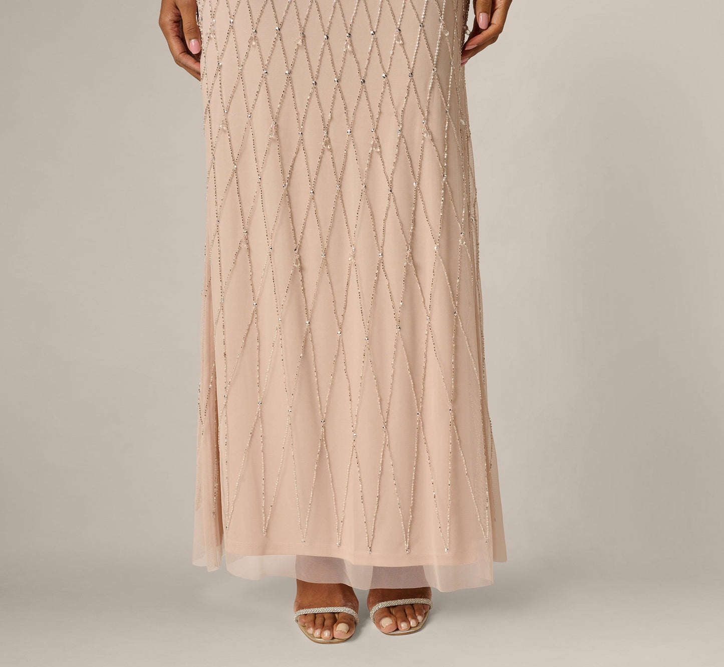 Adrianna Papell AP1E213105 Long Beaded Mermaid Dress