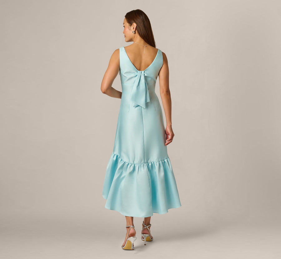 V-Neck High-Low Satin Occasion Fit & Flare Adrianna Papell AP1E213117