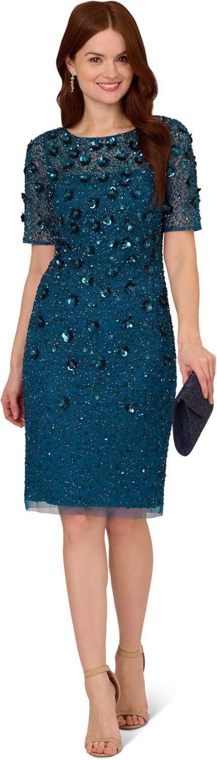 Adrianna Papell AP1E207750 Short Beaded Cokctail Dress