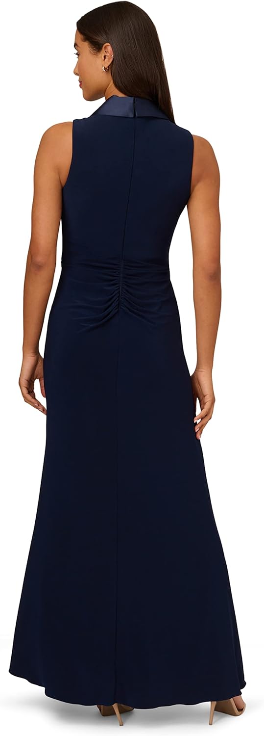 V-Neck Floor-Length Jersey Formal Fit & Flare Adrianna Papell AP1E209882