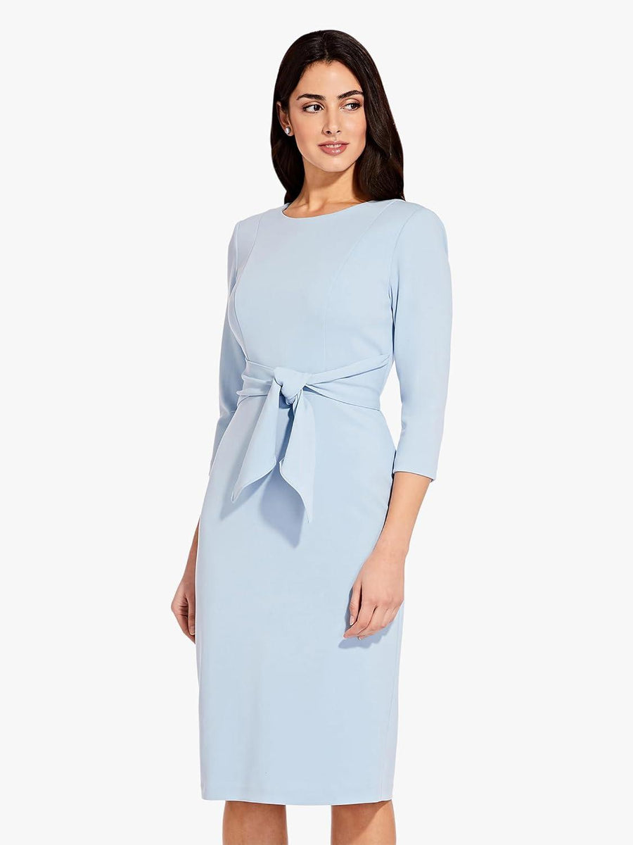 Crew/High-Neck Knee-Length Jersey Occasion Sheath Adrianna Papell AP1D103175