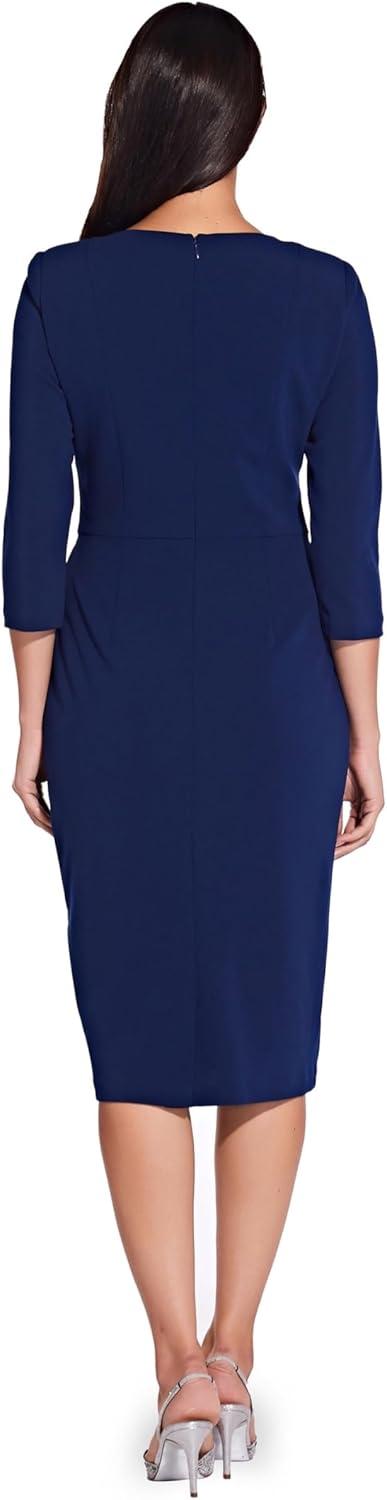 Crew/High-Neck Knee-Length Jersey Occasion Sheath Adrianna Papell AP1D103175