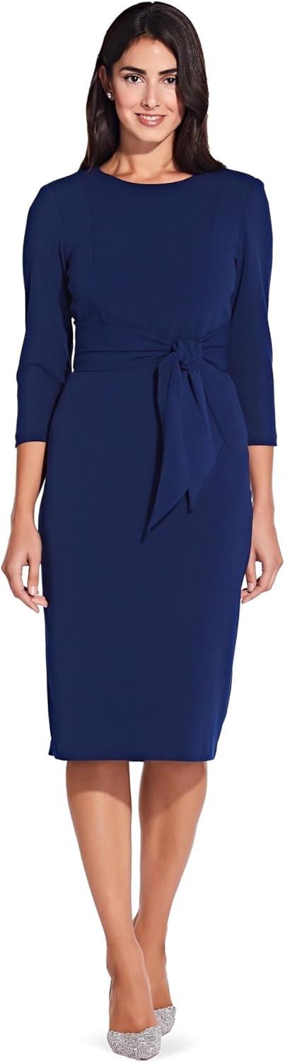 Crew/High-Neck Knee-Length Jersey Occasion Sheath Adrianna Papell AP1D103175