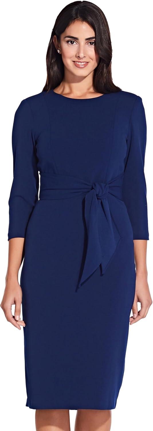 Crew/High-Neck Knee-Length Jersey Occasion Sheath Adrianna Papell AP1D103175