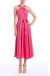 Twisted Satin Halter Midi Dress Badgley Mischka BSD9082 Wholesale