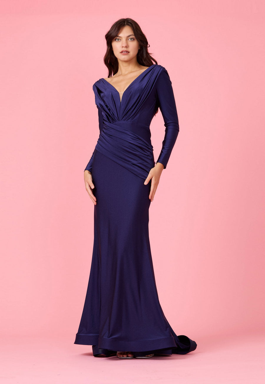 Long Sleeve Formal Fitted Evening Dress Wholesale