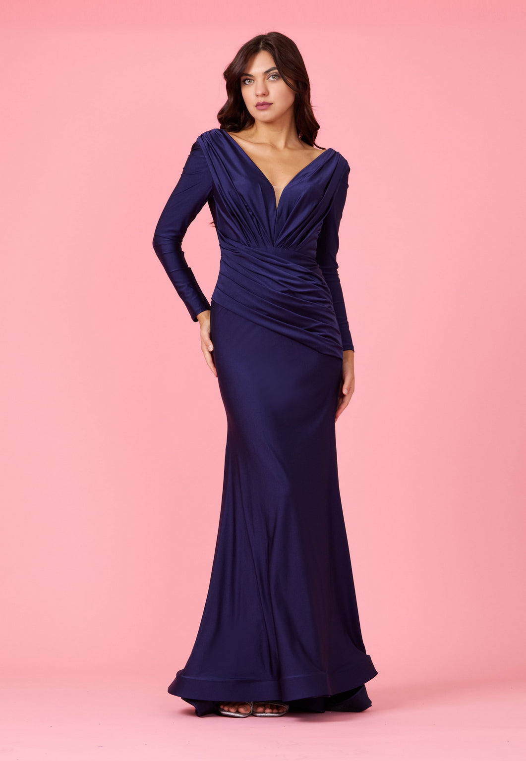 Long Sleeve Formal Fitted Evening Dress Wholesale