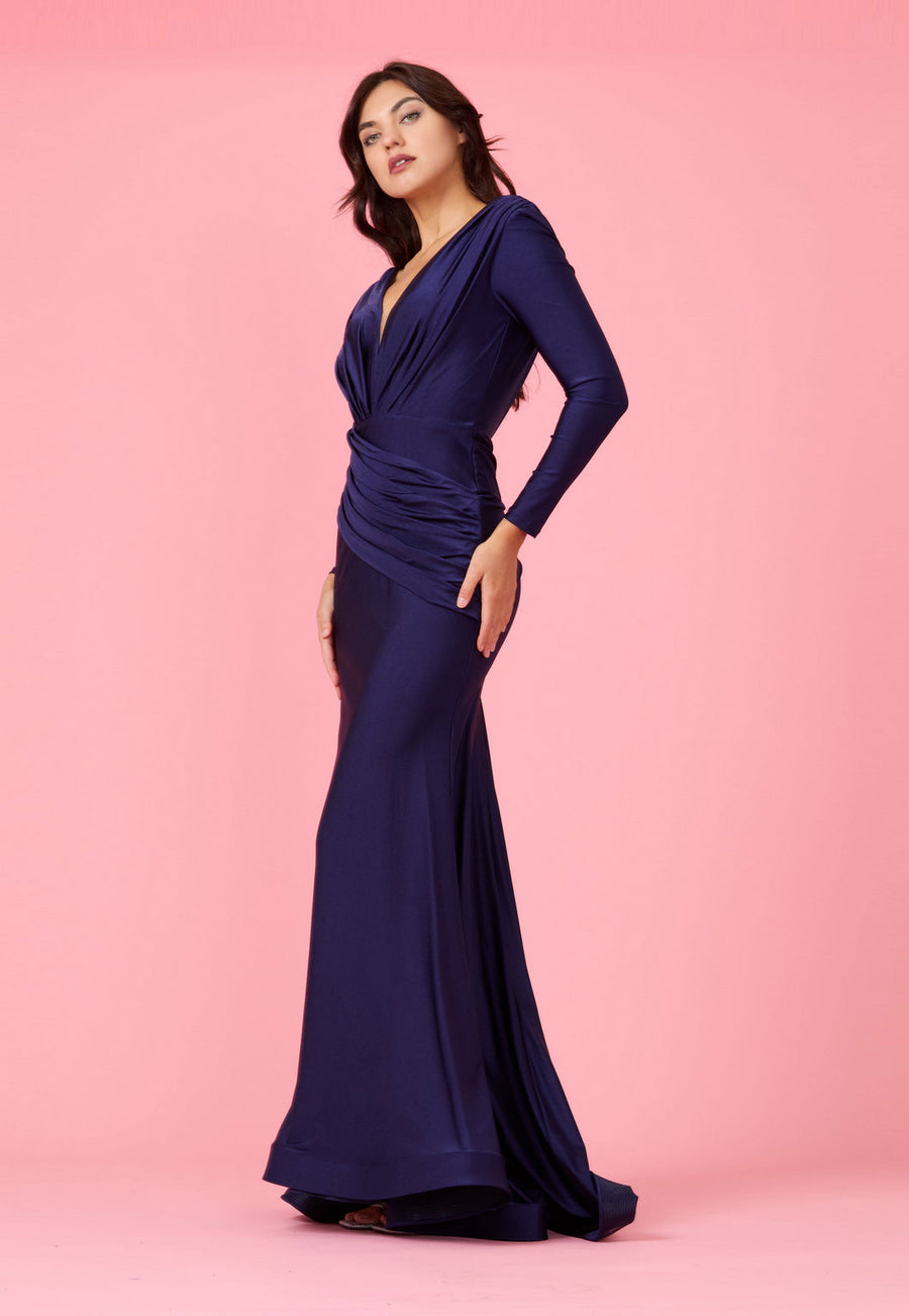 Long Sleeve Formal Fitted Evening Dress Wholesale