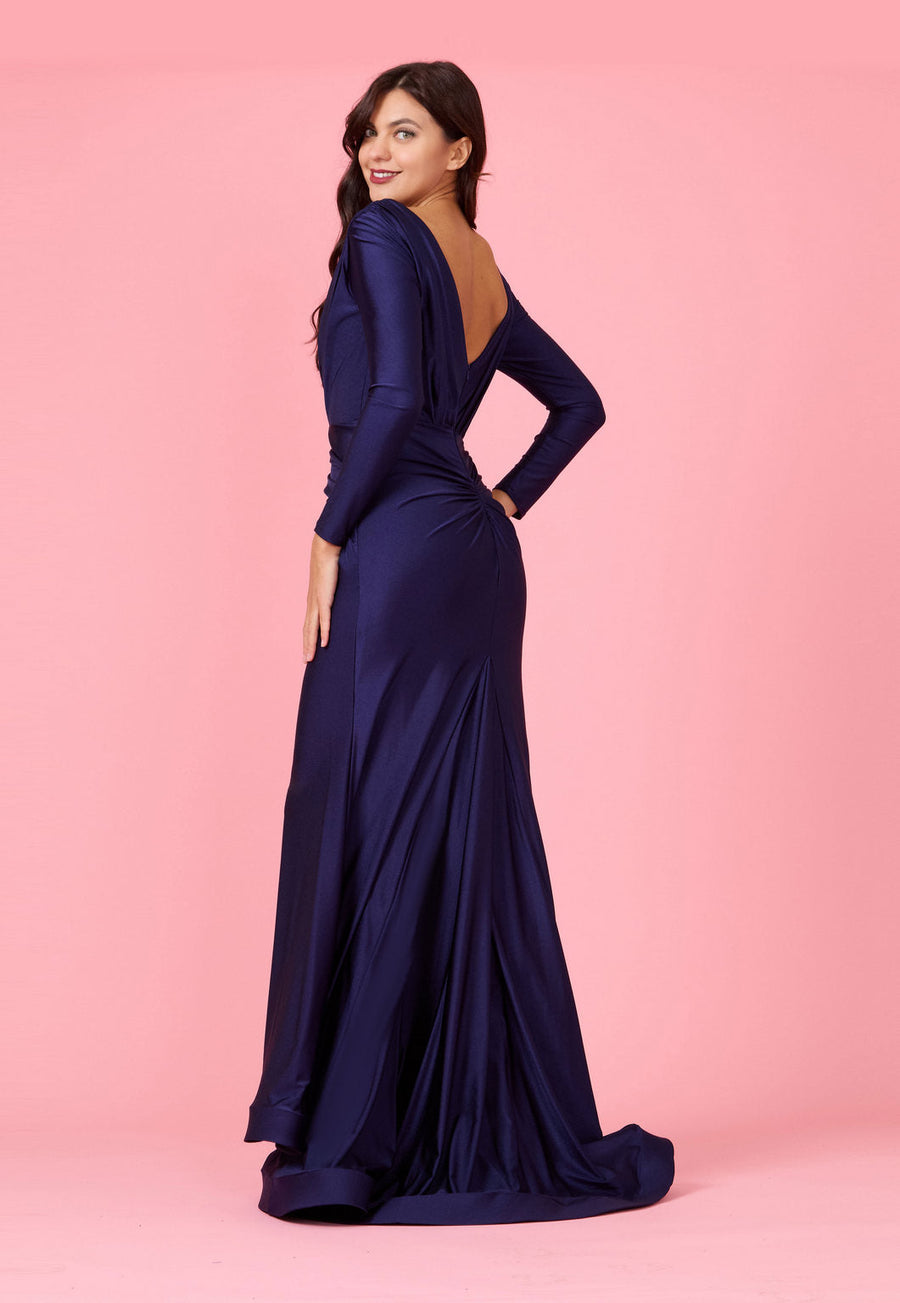 Long Sleeve Formal Fitted Evening Dress Wholesale