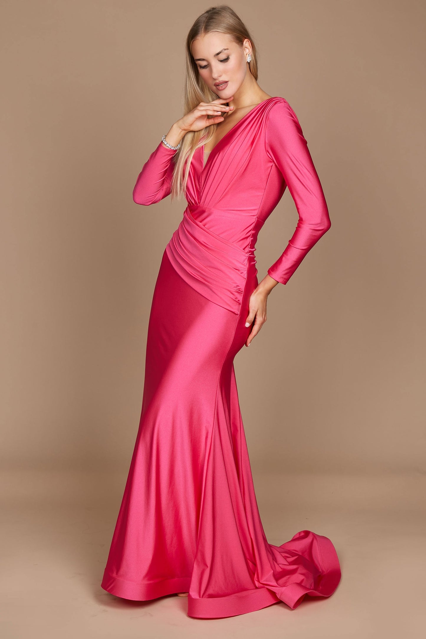 Long Sleeve Formal Fitted Evening Dress Wholesale