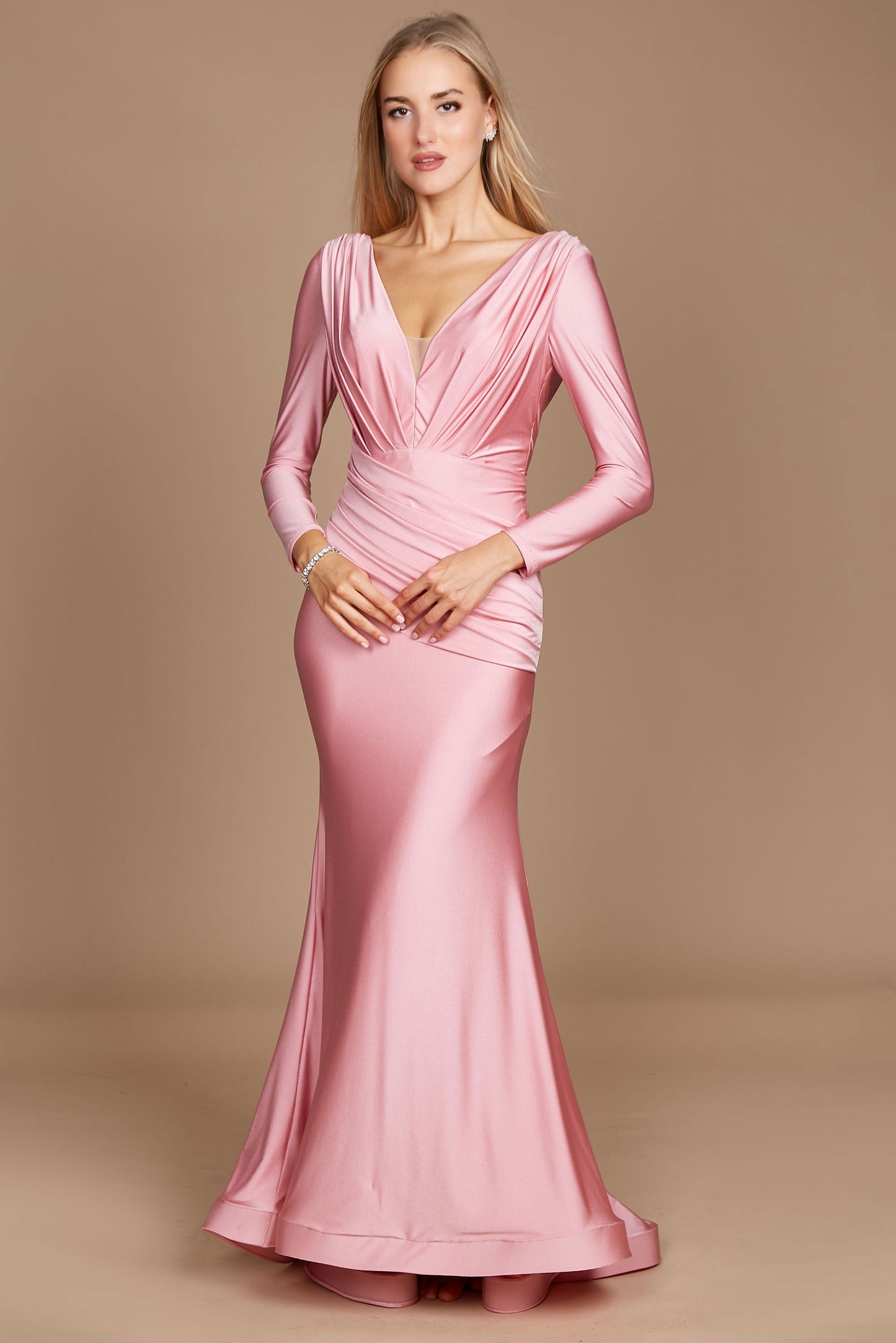 Long Sleeve Formal Fitted Evening Dress Wholesale