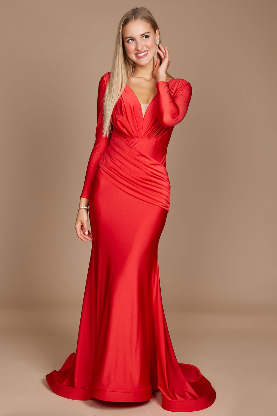 Long Sleeve Formal Fitted Evening Dress Wholesale