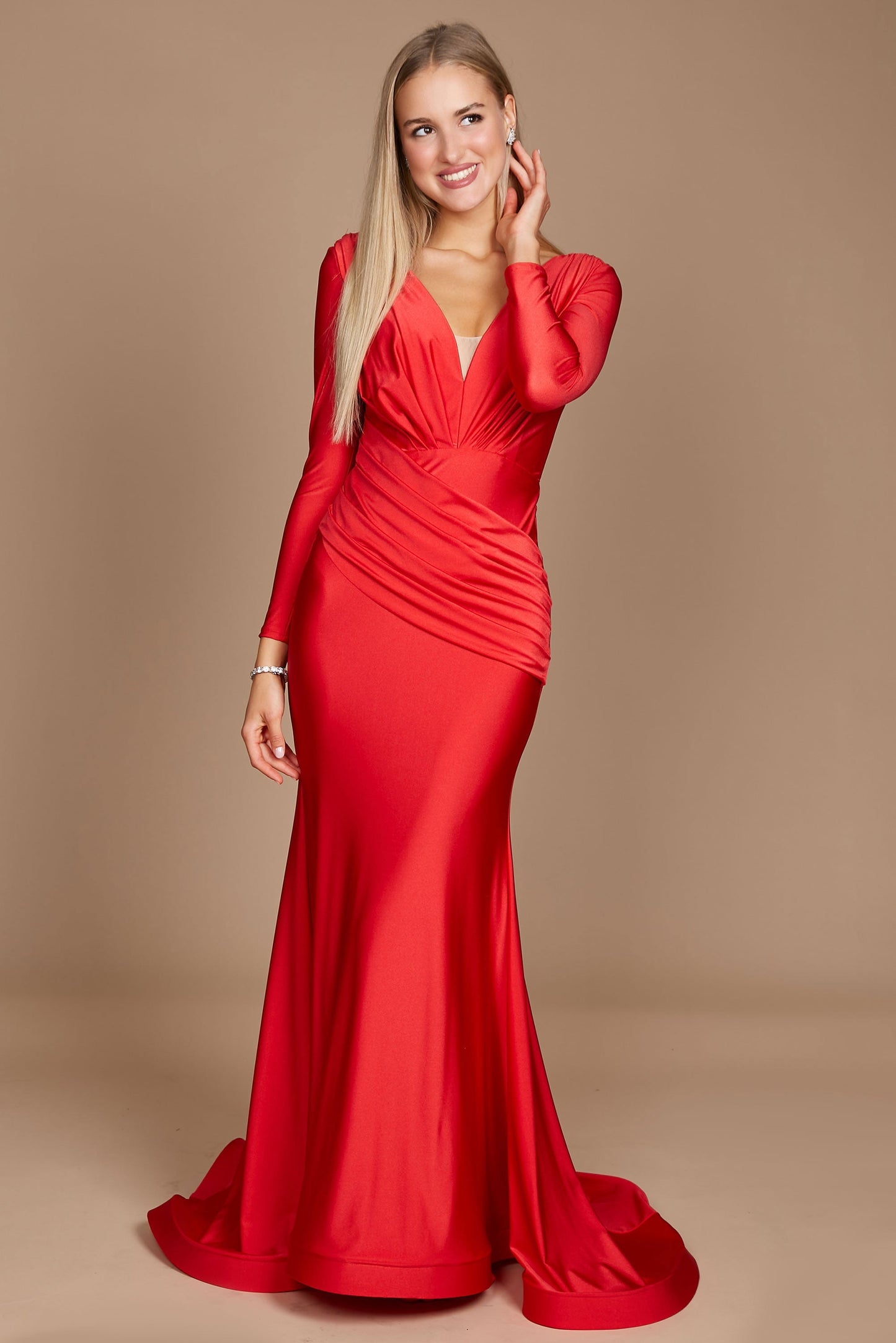 Long Sleeve Formal Fitted Evening Dress Wholesale