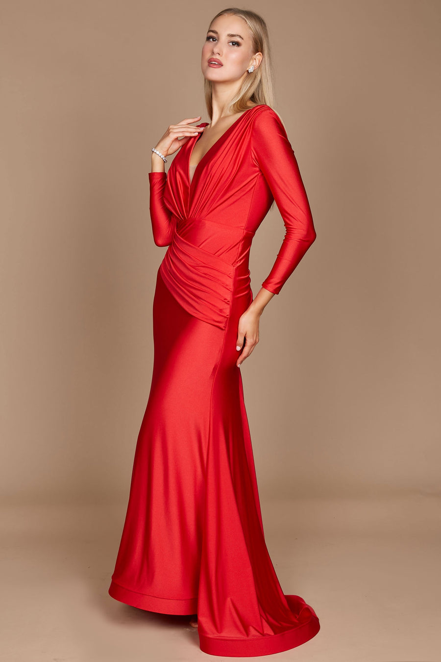 Long Sleeve Formal Fitted Evening Dress Wholesale