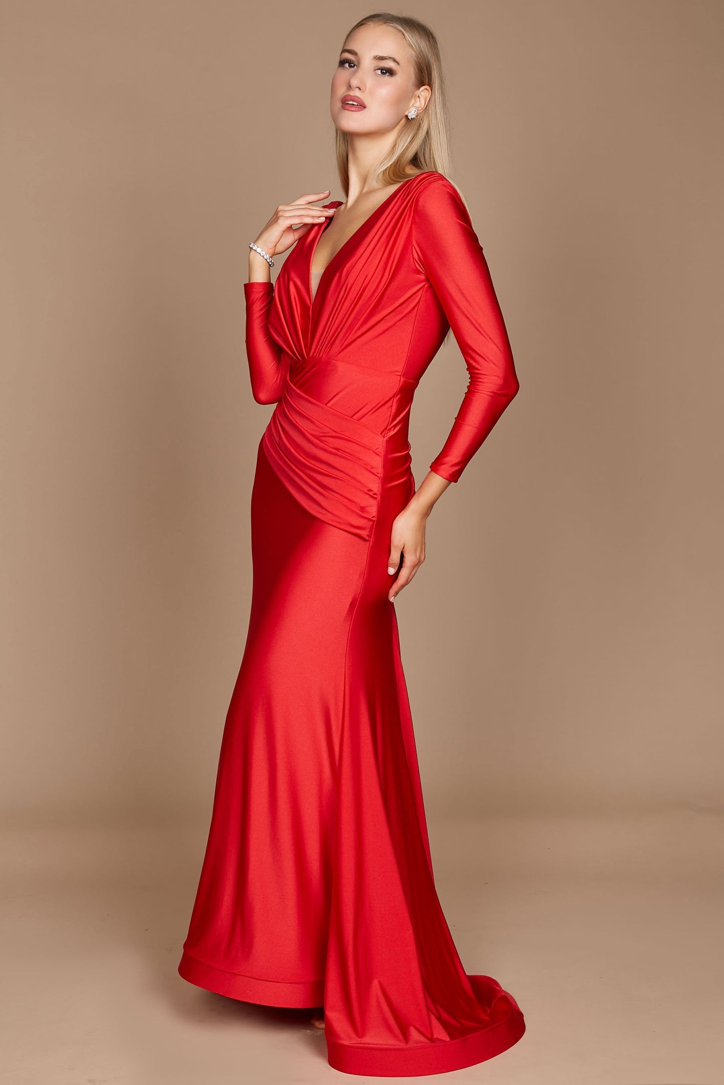 Long Sleeve Formal Fitted Evening Dress Wholesale